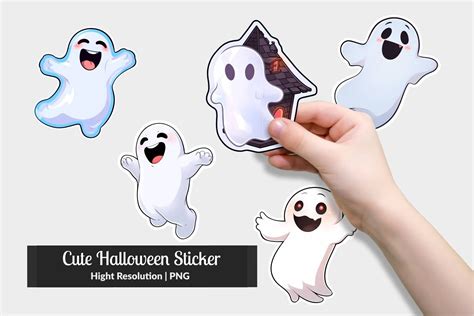 Ghost Halloween Sticker Graphic by IkkiloDesign · Creative Fabrica