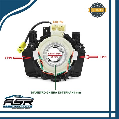 MOLLA SPIRALE PER NISSAN QASHQAI 2 J10 NOTE CONTATTO SPIRALATO