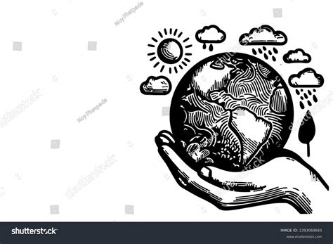 Line Drawing Two Hands Holding Globe Stock Vector (Royalty Free ...