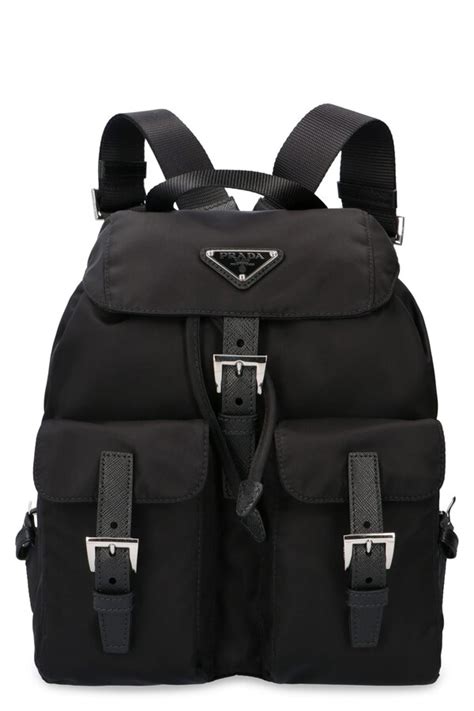 Prada Nylon Backpack With Leather Details Editorialist