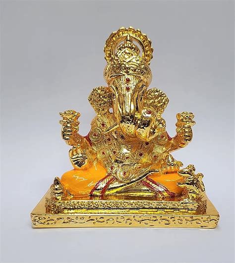 Buy Gold Art India Dagdusheth Ganesh Idols Gold Plated Dagdusheth