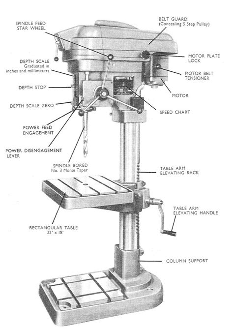 Diagram Of A Pillar Drill