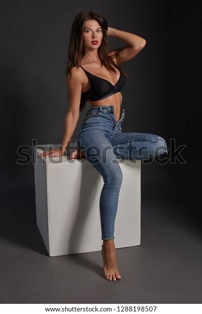 Beautiful Sexy Brunette Woman Posing Studio Stock Photo Shutterstock