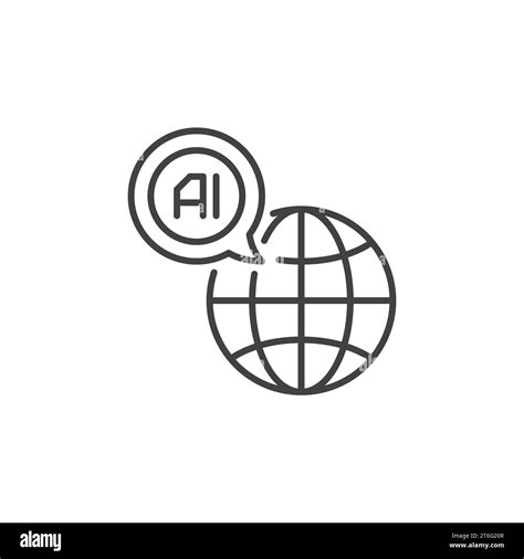 Earth Globe With AI Speech Bubble Vector Artificial Intelligence