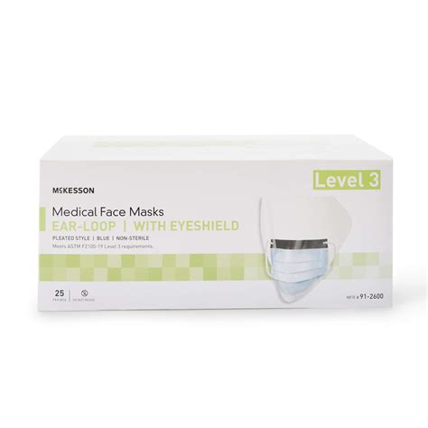 McKesson Fluid-Resistant Procedure Face Masks with Eye shield