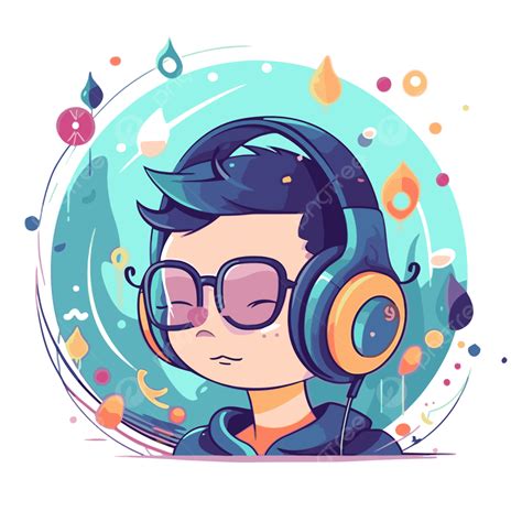 Ouvindo Música Vetor Png Menino De Desenho Animado De Clipart De