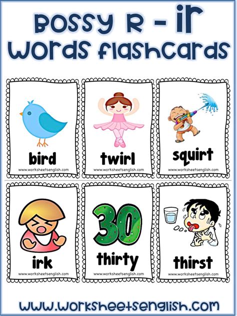 Bossy R Multisyllabic Words