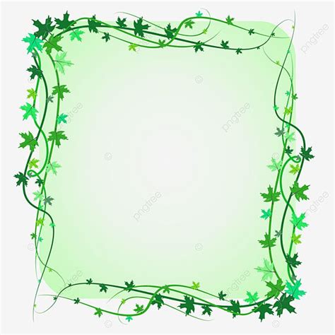 Floral Corner Border White Transparent Green Corner Border Frame