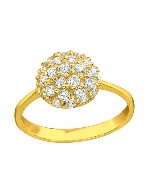 Anillo de Plata con Circones Bañado en Oro 18K