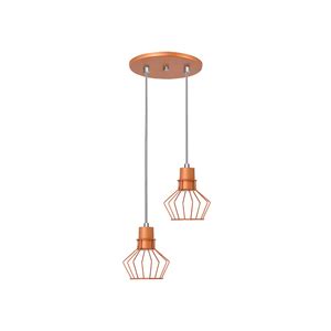 Lustre Pendente Aramado Mini Diamante Lamp E Cobre Cb