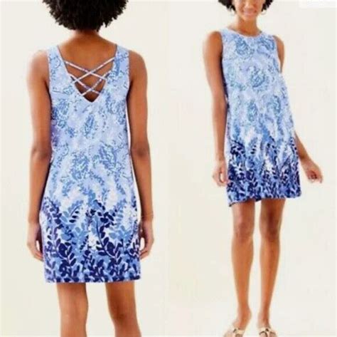 New Lilly Pulitzer Kristen Dress Blue Peri Turtley Awesome White Swing