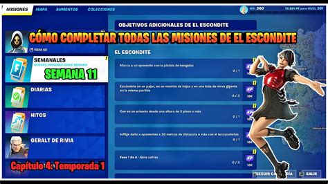 ⚔️fortnite CÓmo Completar Todas Las Misiones De El Escondite Semana 11 Capítulo 4 Youtube