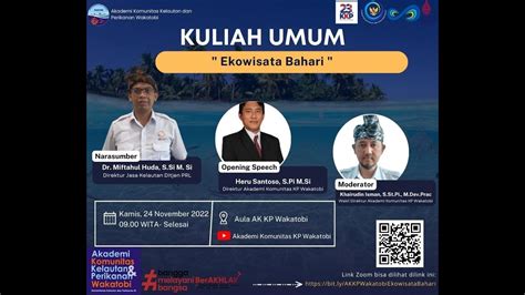 Kuliah Umum Akkp Wakatobi Ekowisata Bahari Oleh Direktur Jasa