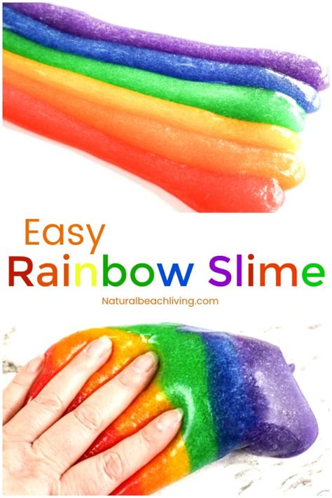 Rainbow Slime Recipe - The Best Rainbow Slime Ever - Natural Beach Living