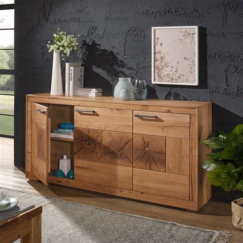 Wildeiche Sideboard in 171 cm Breite 3 türig Troncon Wohnen de