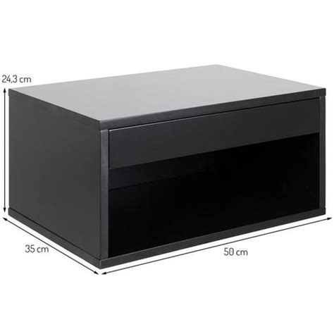 Smuk Table De Chevet Flottante Flynn Noir Cdiscount Maison