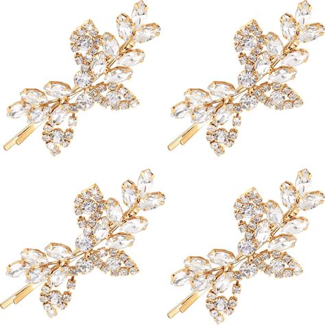 Amazon 3PCS Crystal Rhinestone Rose Gold Tone Small Metal Hair