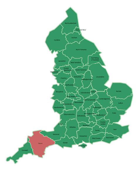 Map Of Devon, England - Travel Information For Devon