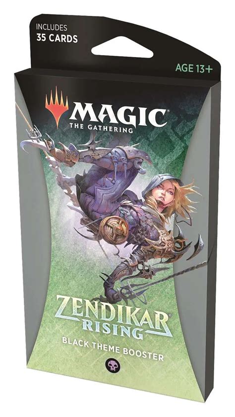 Magic The Gathering Zendikar Rising Black Theme Booster Pack 35 Cards ...