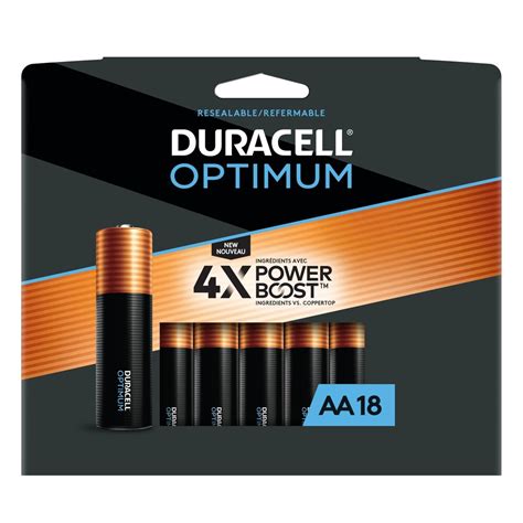 Duracell Optimum Aa Alkaline Batteries 18 Pack The Home Depot Canada