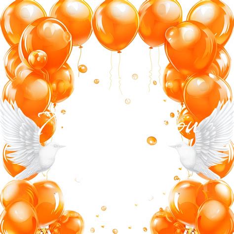 Orange Heavenly Birthday Balloons Heavens Gate Angel Memorial Png Add