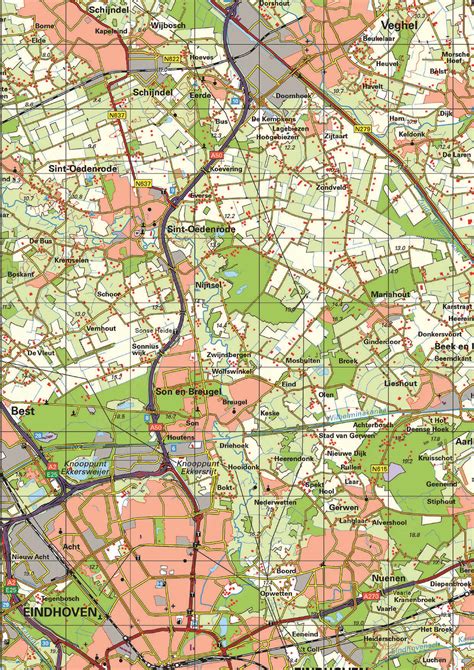 Digitale Topografische Kaart Noord Brabant 1100000 1480zm Kaarten