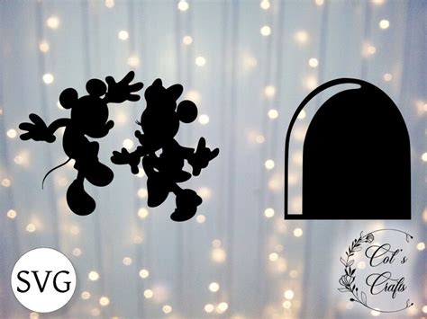 Mickey And Minnie Mouse Hole Svg Jpeg Png Digital Etsy