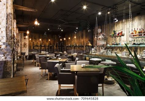 Interior Cozy Restaurant Contemporary Design Loft Stock Photo (Edit Now) 709645828