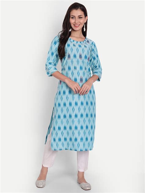 Buy Online Ikat Straight Kurta From Kurta Kurtis For Women By 4u Fashion For ₹579 At 66 Off