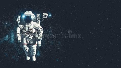 Astronaut Spaceman Do Spacewalk while Working for Spaceflight Mission Stock Illustration ...