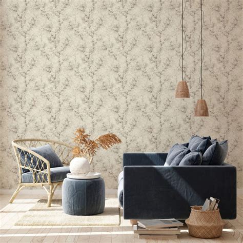 Livingwalls Papier Peint Intiss New Walls Cosy Relax Floral Blanc