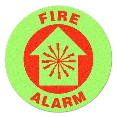 Photoluminescent Glow Floor Sign Fire Alarm Incom Manufacturing