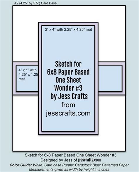 One Sheet Wonder Cardmaking Template 3 Jess Crafts Card Sketches