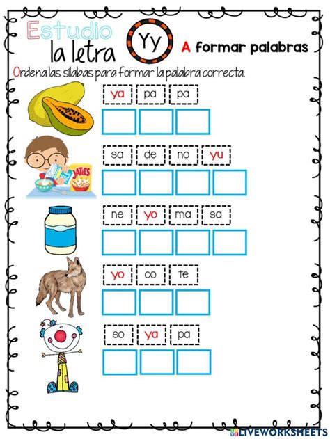 Spanish Worksheet With Pictures And Words To Help Students Learn How To