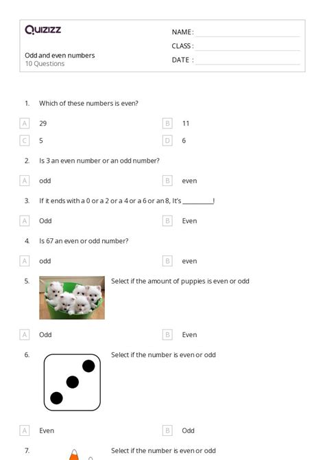 50 Odd And Even Numbers Worksheets For 1st Grade On Quizizz Free And Printable