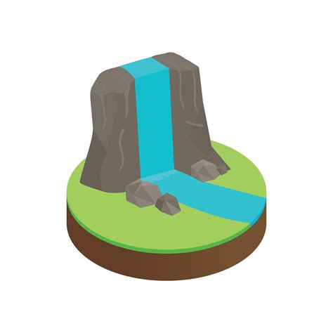 Mountain Falls Isometric 3d Icon 14360125 Vector Art At Vecteezy
