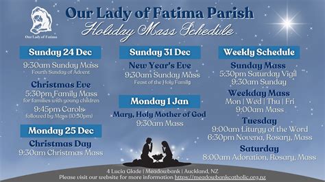 Meadowbank 2023 Holiday Mass Schedule Catholic Diocese Of Auckland