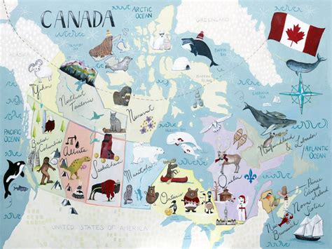 Our Canada Educational Map Of Canada For Kids Etsy