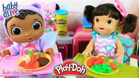 Baby Alive Malu E Ceci Comendo Almocinho De Massinha Play Doh YouTube