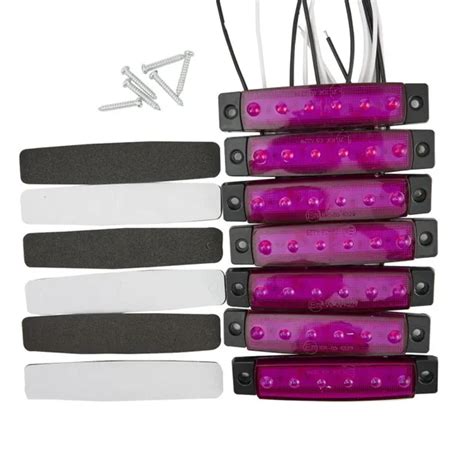 VIOLET 6 LED Oblongs Feux Marqueurs Lat Raux Bateau Camion Remorque