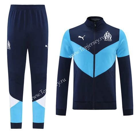 Olympique Marseille Royal Blue Thailand Soccer Jacket Uniform