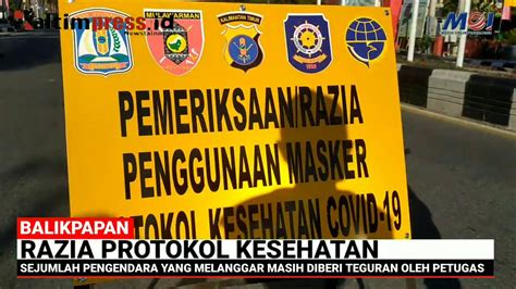 Razia Penegakan Disiplin Protokol Kesehatan Sejumlah Warga Terjaring