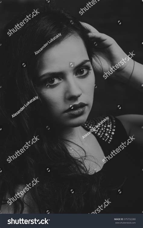 Gorgeous Brunette Red Black Dress Stock Photo Shutterstock