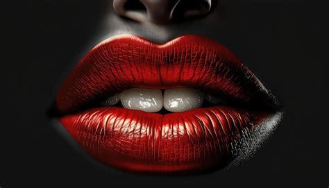 Premium Ai Image A Close Up Of A Woman S Lips With Red Lipstick