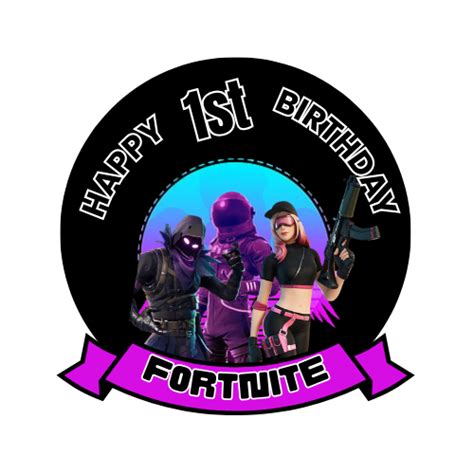 Fortnite Birthday Theme Cake Topper Mrinvites