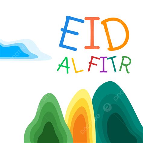 รูปคำอวยพร Eid Al Fitr ที่มีสีสันบนภูมิทัศน์ของภูเขา Png Eid มูบารัก Iedภาพ Png และ เวกเตอร์