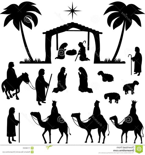 Nativity Silhouette Vector at Vectorified.com | Collection of Nativity ...