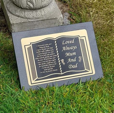 Memorial Grave Plaque Grave Stone Slanted Grave Folksy