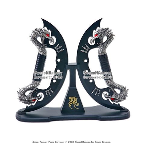 This Is The Highly Detailed Dual Fantasy Dragon Dagger Sword Black The