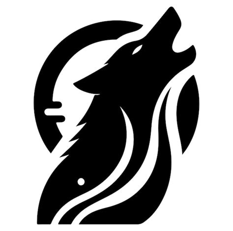 Howling Wolf Vector Silhouette Premium Ai Generated Vector